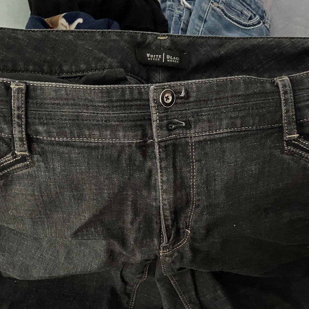 White House Black Market Women’s Black Slim Straight Jeans size 16 Long